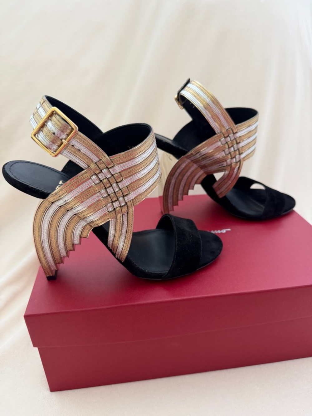 Salvatore Ferragamo Lenny Ankle Strap High Heel Sandals
